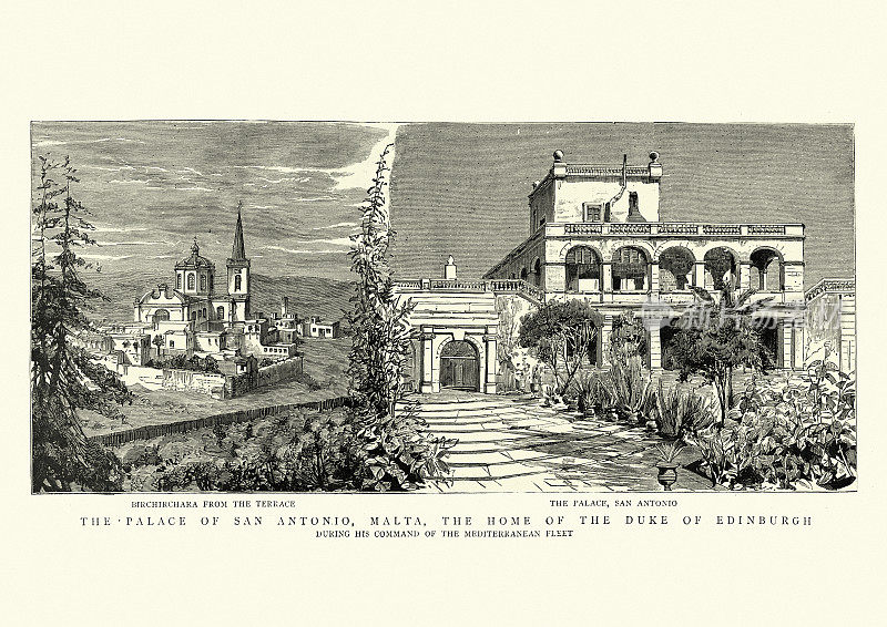宫殿，圣安东尼奥，马耳他和Birchirchara, 19世纪